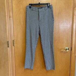Lauren Ralph Lauren Houndstooth Slim Fit Pants Women Size 4‎ Black White Career